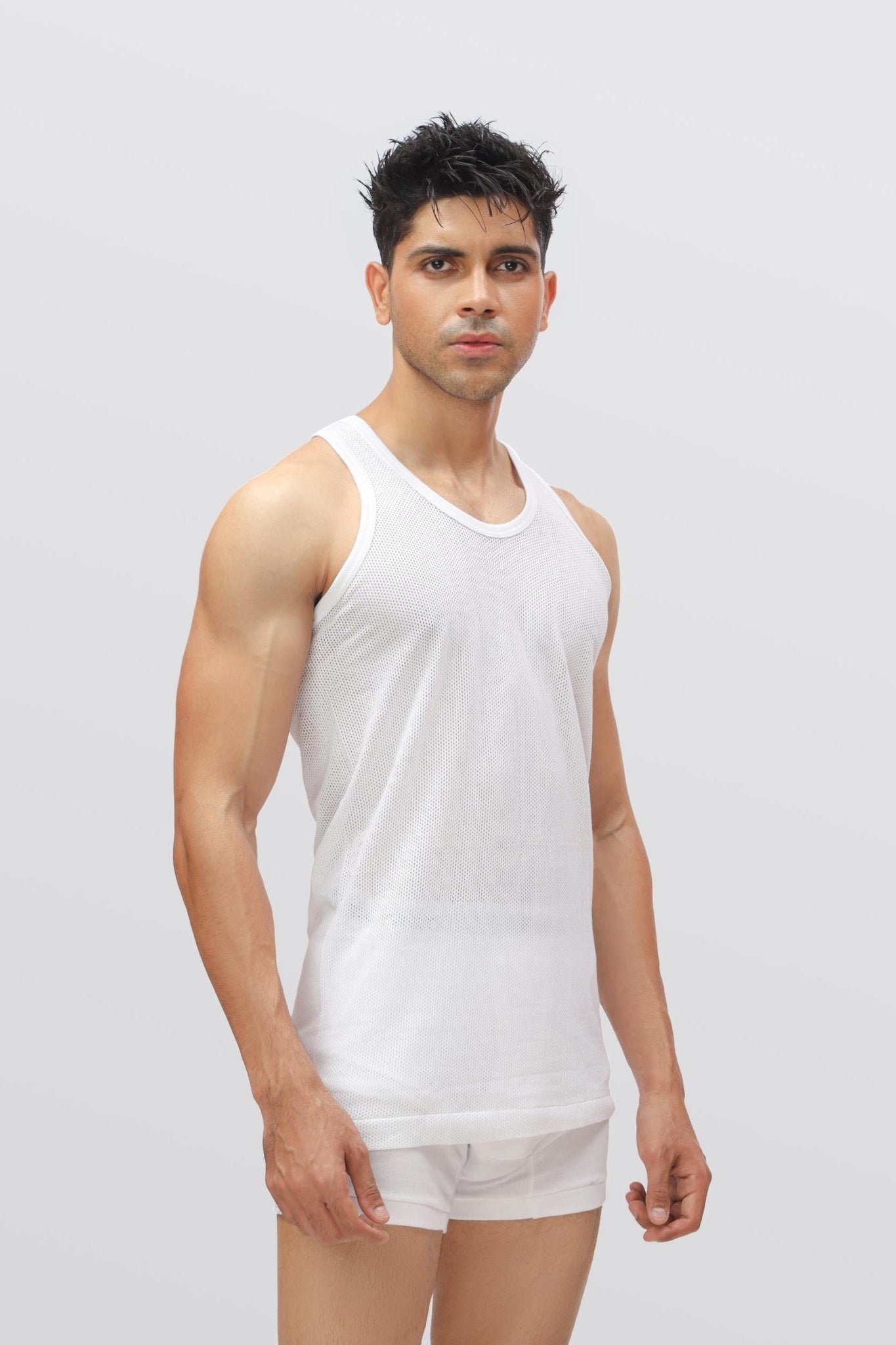 Men's Net Sando Vest - Famer Knitwear